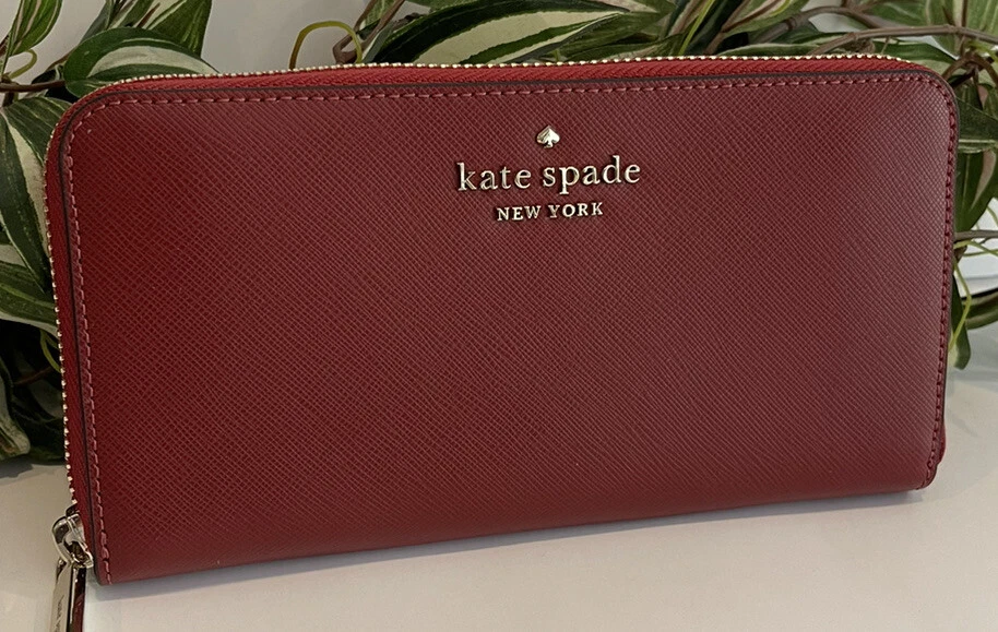 KATE SPADE STACI LARGE CONTINENTAL ZIP AROUND WALLET CLUTCH RED