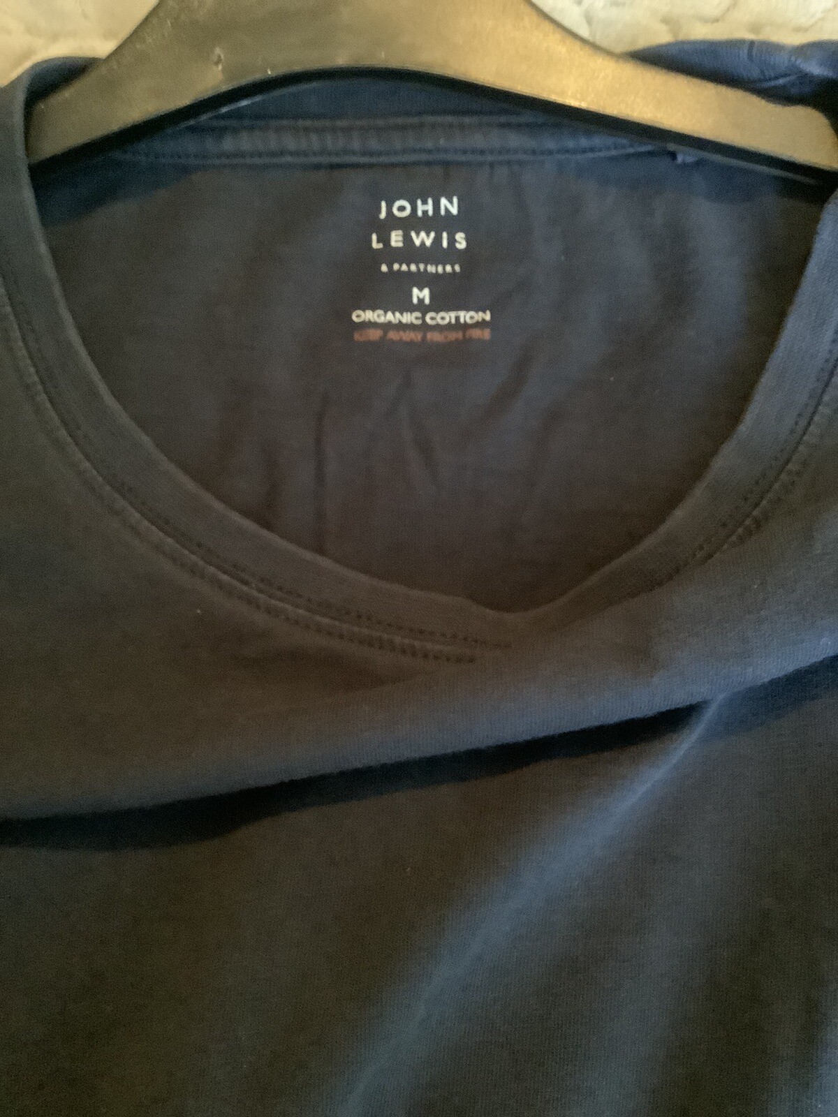 Mens John Lewis Navy Blue Long Sleeve T Shirt Sz M. Organic Cotton