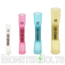Heat Shrink Butt Crimp Connectors, Waterproof Electrical Terminals, MonsterBolts