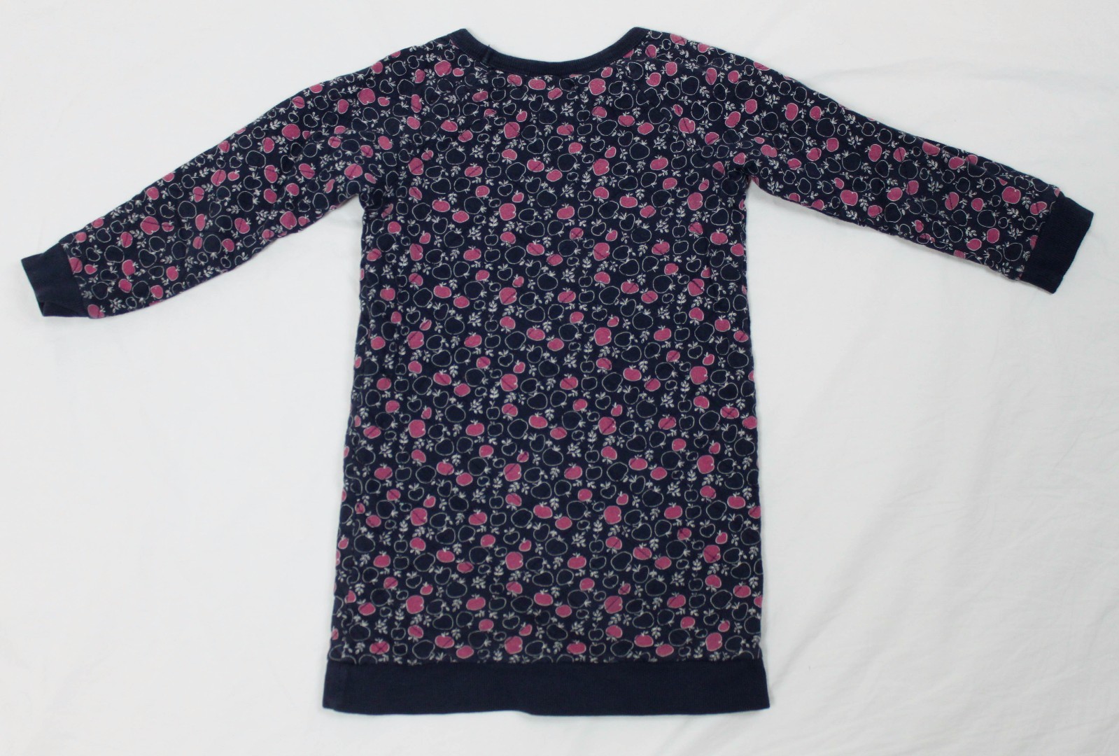 BabyGap Girls Size 5 Toddler Navy Blue Purple Fruit Pattern Pullover Sweater image 7