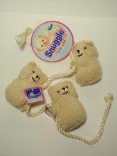 Lot 3 Vintage Russ Snuggle Bear Plush Pencil Hugger Clip-On w/ Original Display