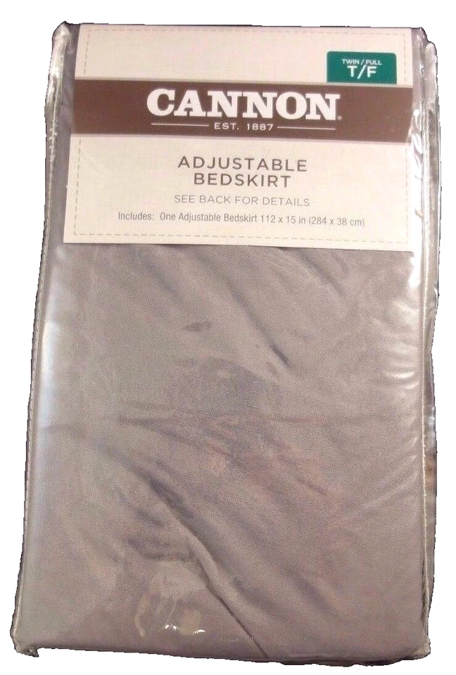 Falda de cama Cannon sólida ajustable doble/completa - gris/gris Foto 3 de 4