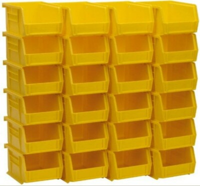 Akro-Mils 30210 AkroBin Stack & Hang Bin 5-3/8D x 4-1/8W x 3H Yellow 24 PACK
