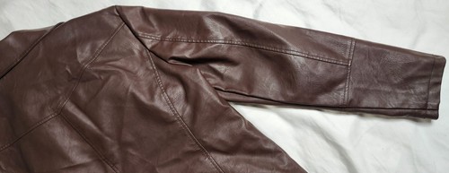 Baccini Brown Women's Jacket Biker Size Large Full Zip Pockets - Picture 11 of 22