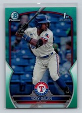 2023 Bowman Chrome #BCP-221 Yosy Galan Aqua Refractor 1/125 Rangers