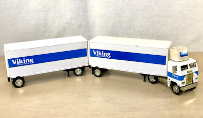 ミニカー WIKING 54 Big Postal Truck with Trailer Vintage Viking Freight System Big Rig Trailer Truck Diecast Tonkin