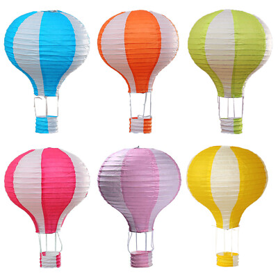 12 Inch Hanging Hot Air Balloon Paper Lanterns Set Party Decoration Gift 6 Pcs