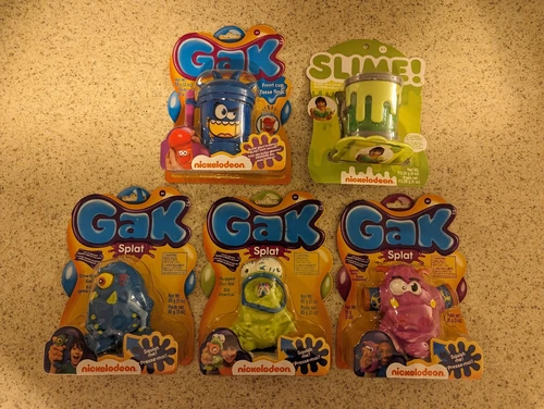 Nickelodeon New Old Stock 5 Piece Lot Gak Splat Slime Bugged Out Bill More!!!