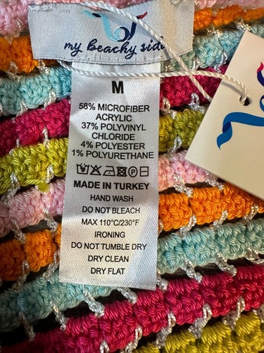 My Beachy Side White Lotus NWT Petit-Four Hand Crochet Mini Dress M - 第 8/13 張圖片