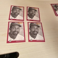 Lot Of 4 Shawon Dunston Chicago Cubs 1991 Studio Leaf Baseball Cards