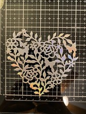 4pc 4 holographic heart die cut cardstock embellishments for cards