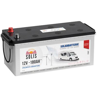 AGM Batterie 180AH 12V Wohnmobil Batterie Solarbatterie Bootsbatterie Solar Akku