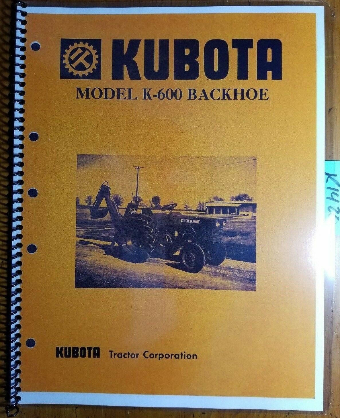 Kubota K600 K600 Backhoe for L175 L185 L225 L245 Tractor Operator