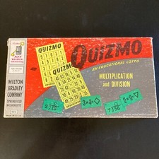 Vintage QUIZMO Milton Bradley 1957 Multiplication/Division 9310 It's math bingo