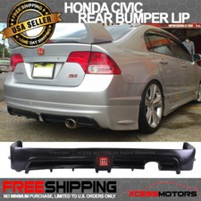Fit 06-11 Civic Sedan Mugen Rr Rear Bumper Lip Spoiler Led Brake Lite Pu