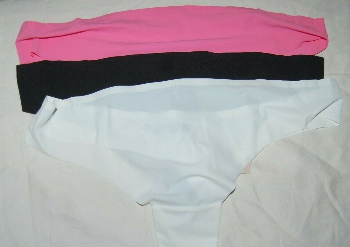 M&S 3 No VPL Thongs 1 Each Black Pink White Size UK 22 EUR 50 BNWT