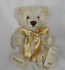 Retired Vintage STEIFF 666070 Ltd Ed White House Bear w Ball BUTTON IN EAR Box