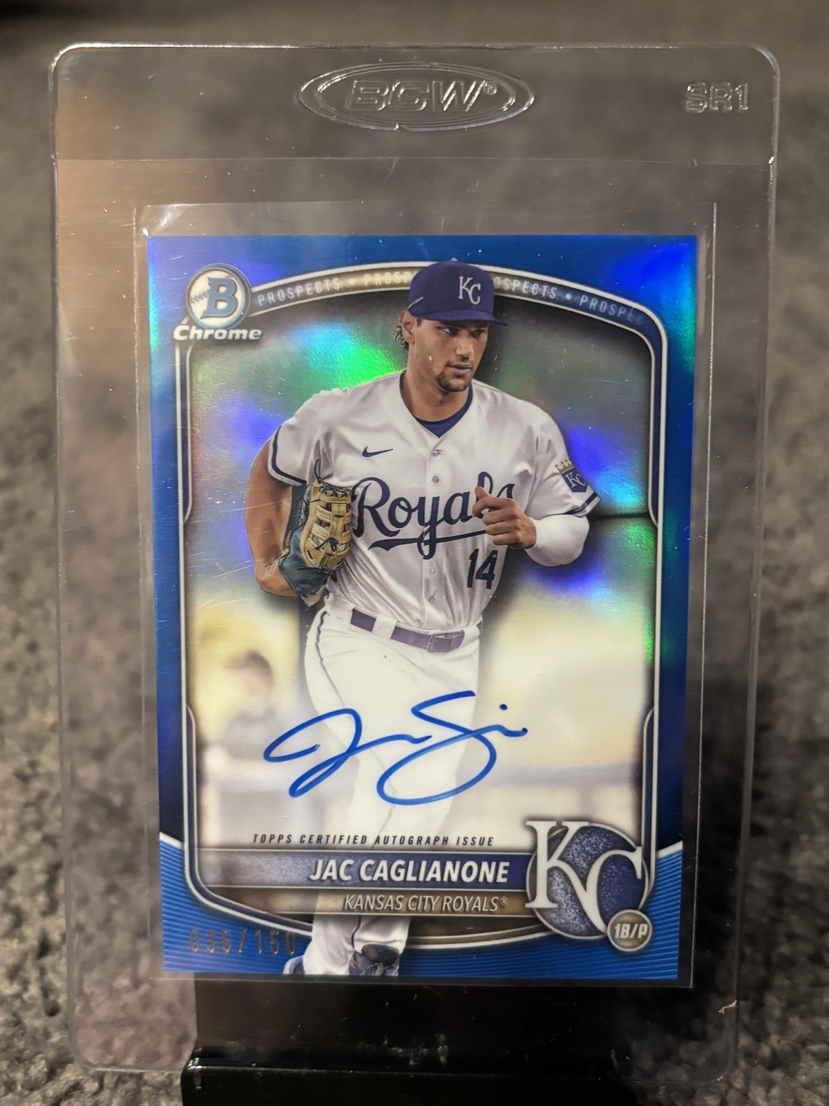Jac Caglianone 2025 Bowman Chrome CPA-JCA - True Blue Refractor Auto /150