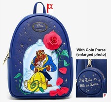 Disney Beauty and the Beast Belle Rose Floral Backpack  Coin Purse Exclusive