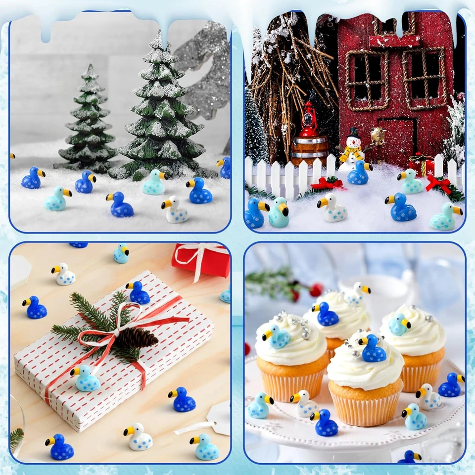 120 Piezas Invierno Mini Resina Flamenco Patos Pequeños Flamencos Patos Estatuillas Invierno Sn Foto 4 de 4