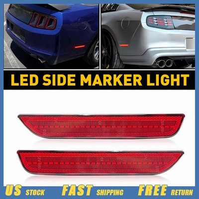 LED Side Marker Lights Rear LH+RH Red Fit Ford Mustang 2011 2010 2012 2013 2014