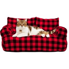 Cat Couch Bed - Cat Bed for Indoor Cats, Calming Pet Sofa Puppy Sleeping Bed ...