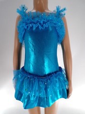 Dance Costume Curtain Call E462 Turquoise Medium Child Jazz Tap Metallic Unitar
