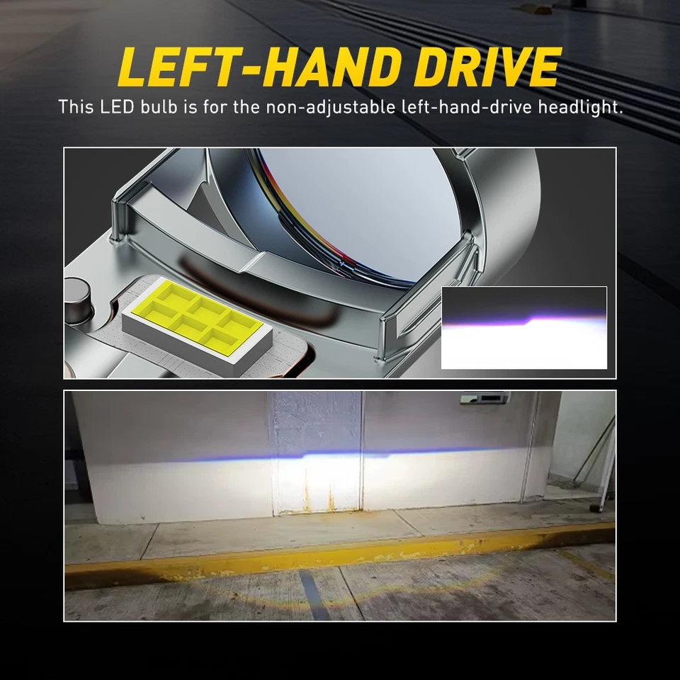 H7 200W Bi-LED Projector Lens Headlight Bukbs Kit 50000LM High Low Beam Retrofit - Image 3 of 4