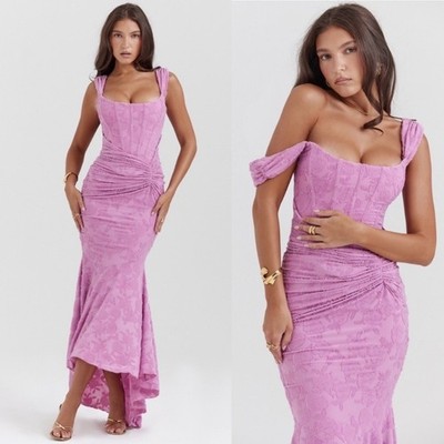 HOUSE OF CB 'Cesca' Rose Pink Floral Maxi Dress NWOT size S | eBay