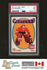 1971-72 O-PEE-CHEE HOCKEY #45 KEN DRYDEN ROOKIE RC PSA 7.5 (NM+) POP 15 ONLY!