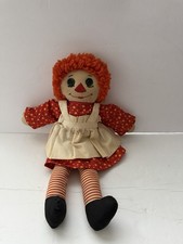 Vintage 1960  s Raggedy Ann Doll Knickerbocker I Love You Heart 15  Orange Hair
