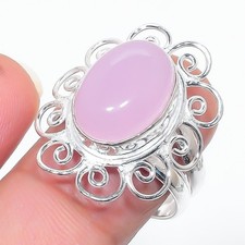 Pink Rose Quartz Gemstone Handmade 925 Sterling Silver All Size Ring For Gift