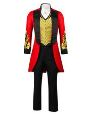 Adult Men Red Circus Ring Master Ringmaster PT Barnum Showman Costume... 