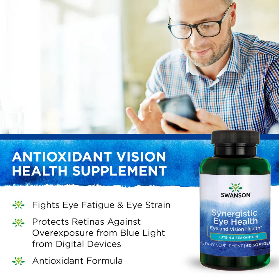 Cápsulas blandas de luteína y zeaxantina Swanson Synergistic Eye Health, 22 mg, 60 unidades Foto 4 de 4