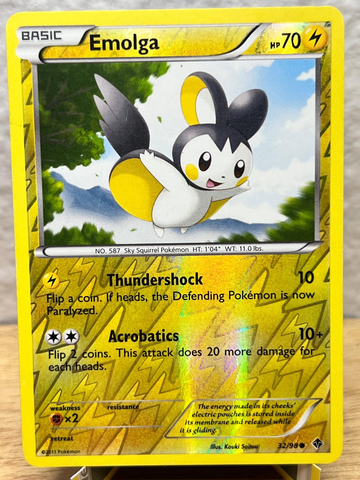 Emerging Powers Emolga 32/98 Common Pokemon Reverse Holo LP