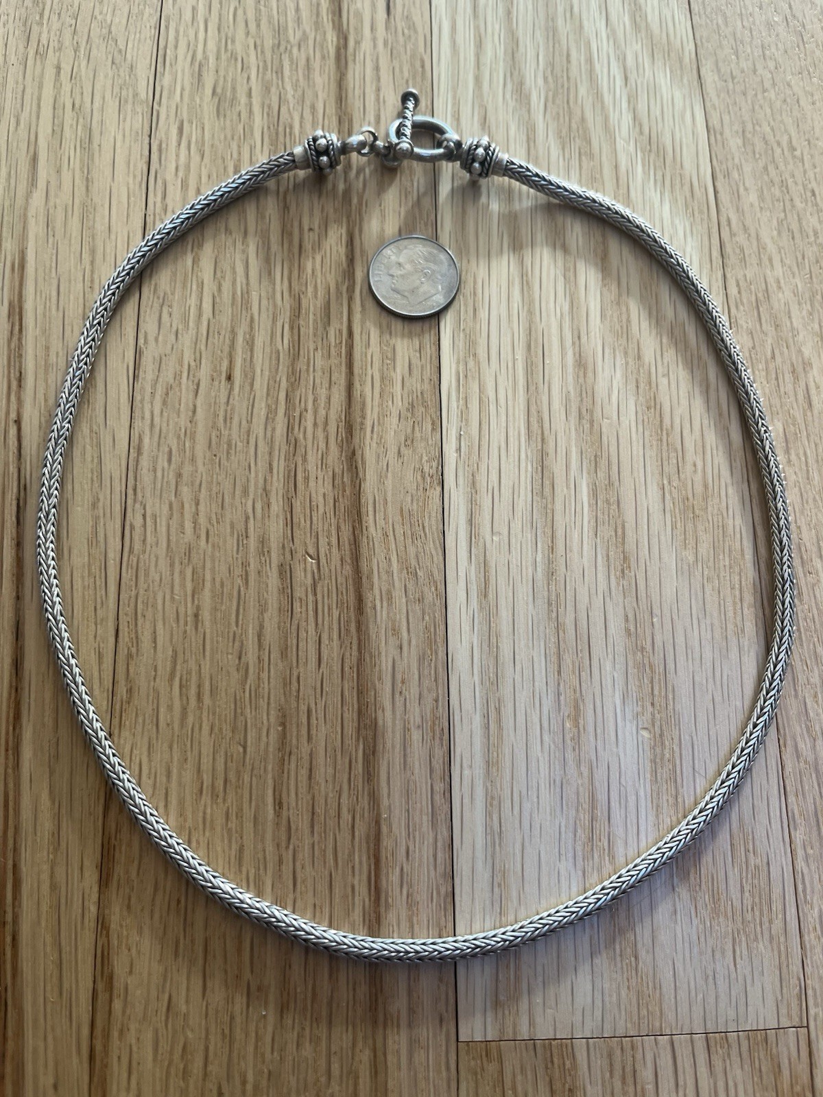 Sterling Silver Solid 30g Round Foxtail Chain Nec… - image 1