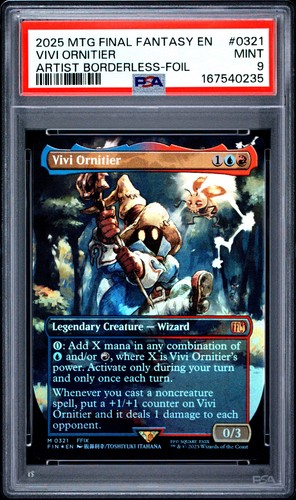 Mtg Vivi Ornitier Magic The Gathering Final Fantasy 0321 Artist Borderless PSA 9