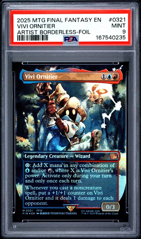 Mtg Vivi Ornitier Magic The Gathering Final Fantasy 0321 Artist Borderless PSA 9