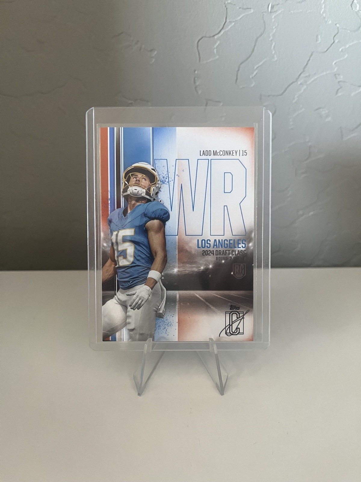 Ladd Mcconkey Orange & Blue RC 2024 Topps Signature Class #135 Chargers 