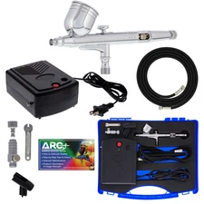 New Precision Dual-Action AIRBRUSH AIR COMPRESSOR KIT SET Craft Cake Hobby Paint