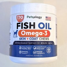 Omega 3 Fish Oil for Dogs 170 Chews Omega 3 for Dogs Itchy Skin Exp 06/2028