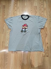 Vintage Y2K Paper Mario Official Nintendo Sleepwear T-Shirt Size 2XL Gaming