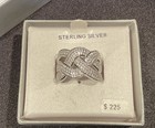 GORGEOUS!  JCM 925 Sterling Heavy Braided Cluster CZ Ring - SIZE 7. — photo 1