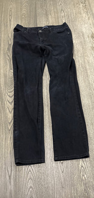 Bandolino Mandie Jeans Mid Rise Straight Leg Denim Cotton Blend Black Size 12