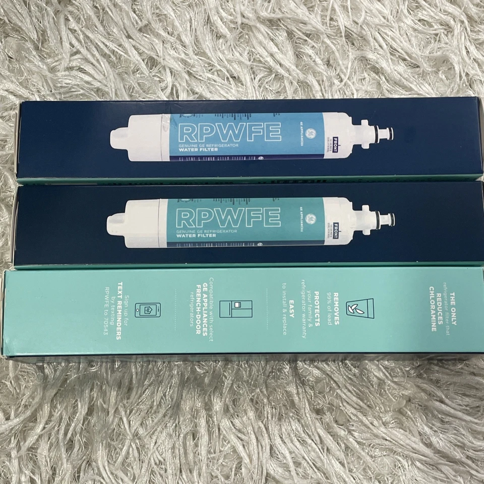 3 paquetes GE piezas de repuesto originales filtro de agua para refrigerador RPWFE con chip RFID Foto 2 de 4