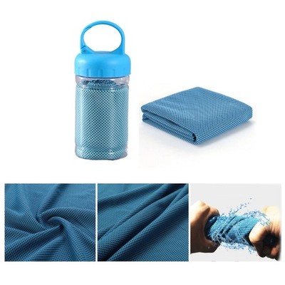 Cooling Towel 11.8x39Inch Sweat Towel with Bottle for Gym Workout Running Hiking