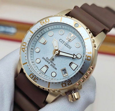 Citizen Eco-Drive Rose Gold Silver Dial Promaster Diver Women's