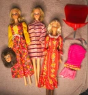 Vintage Mod Era Barbie Doll lot Mattel 3 Dolls Extra Head plus Chair