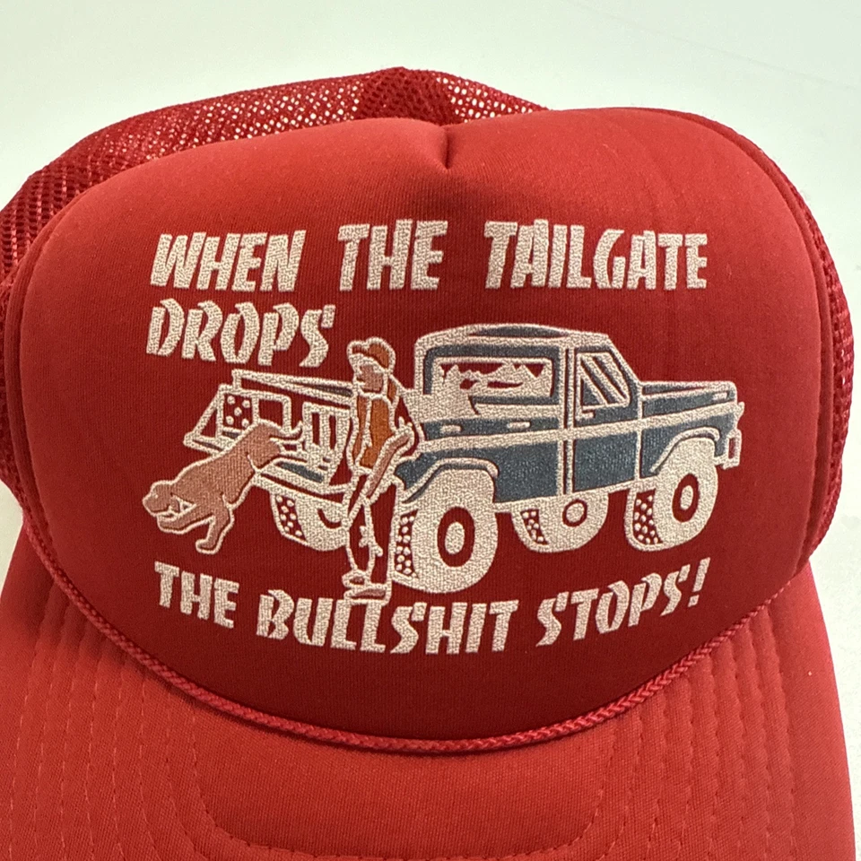 Gorra de camionero humor vintage malla roja Snapback adulto ajustable años 80 *LEER* Foto 2 de 4