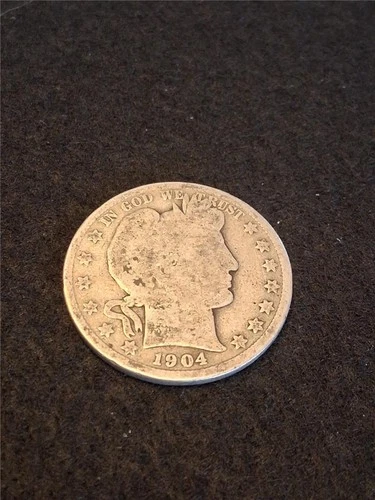 1904 CIRCULATED Barber Silver Half Dollar                            #MF-1242